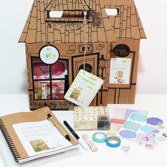 Libreta reciclada con boli para decorar