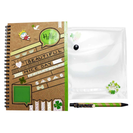 Libreta reciclada con boli para decorar