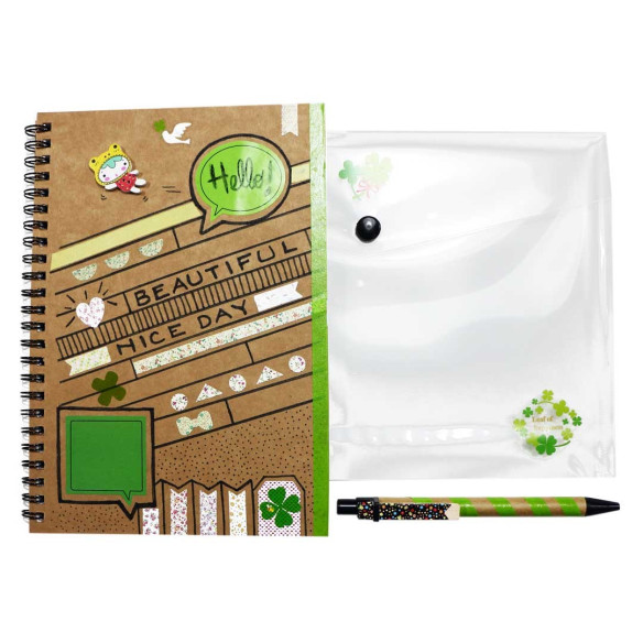 Libreta reciclada con boli para decorar
