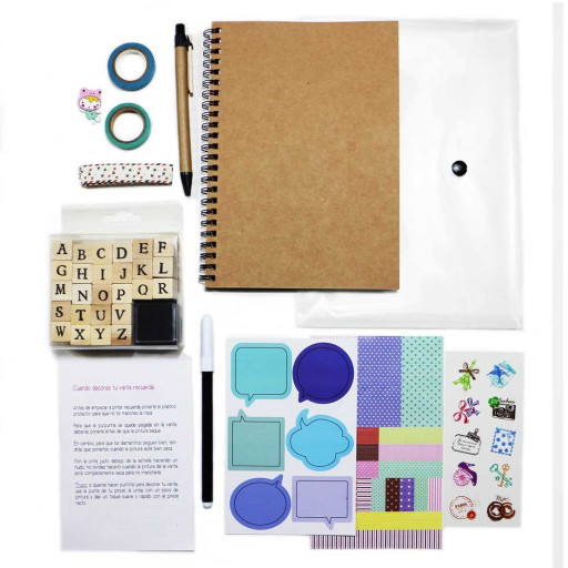 Libreta reciclada con boli para decorar