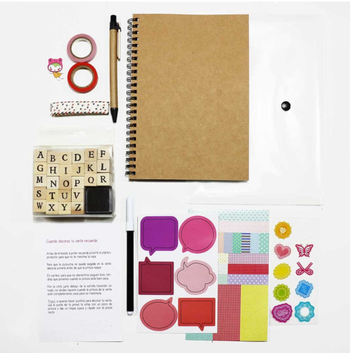 Libreta reciclada con boli para decorar