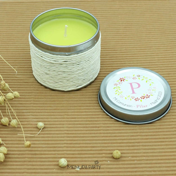 Vela aromática en caja metálica