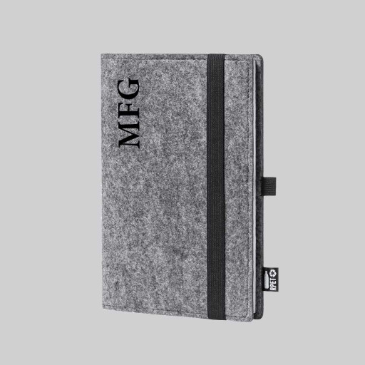 Caderno tapa de fieltro reciclado