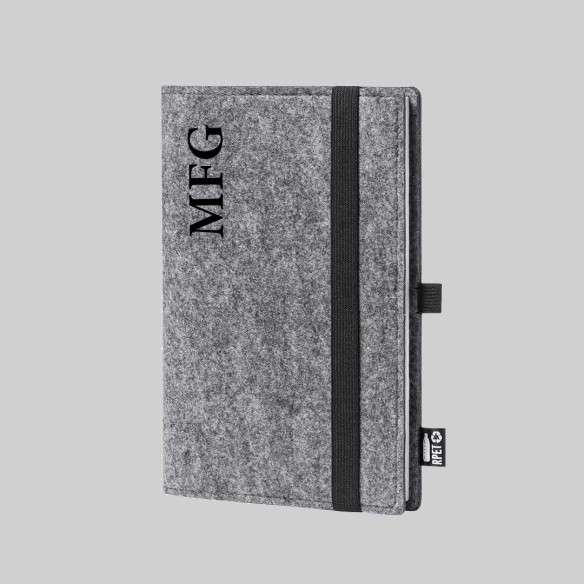 Caderno tapa de fieltro reciclado