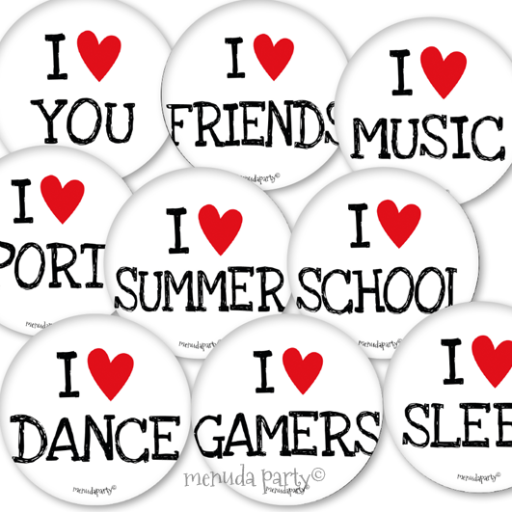 Chapa 38mm colección I LOVE