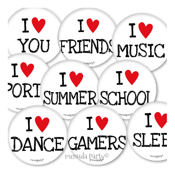 Chapa 38mm colección I LOVE