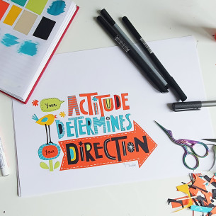 Lámina "Your attitude determines you direction" 2