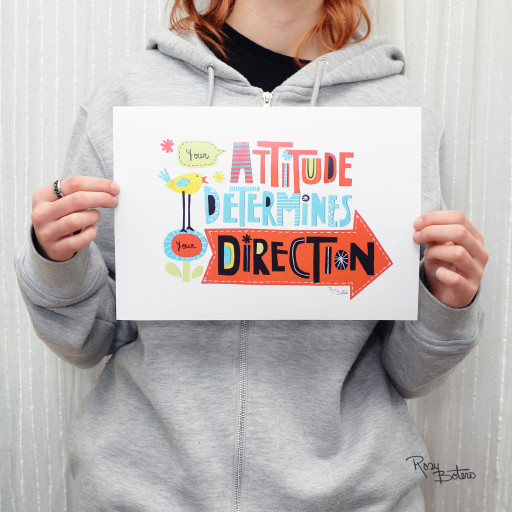 Lámina "Your attitude determines you direction"
