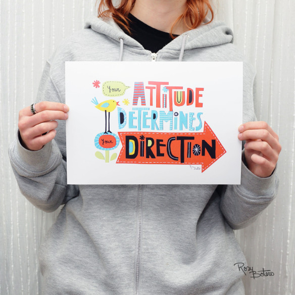 Lámina "Your attitude determines you direction"