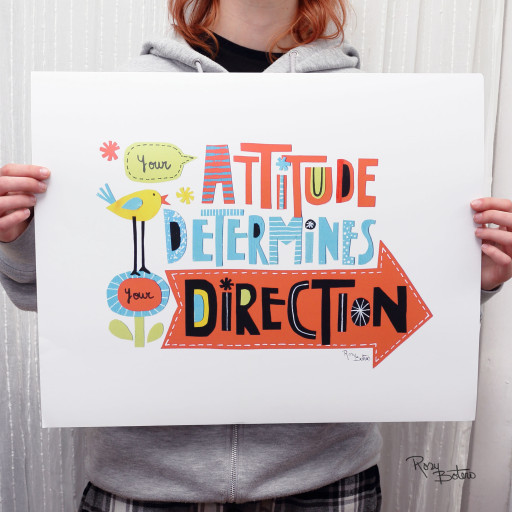 Lámina "Your attitude determines you direction"