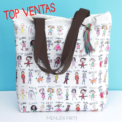 Bolso para profes con los dibujos de los niños