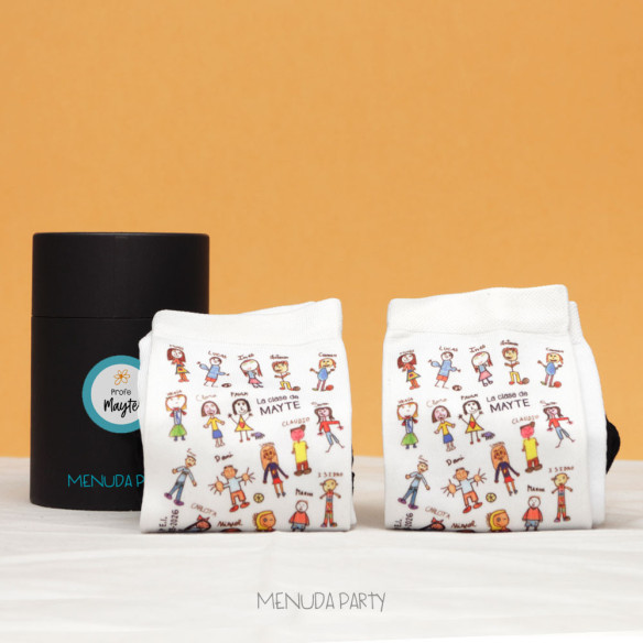 2 pares de calcetines en tubo de cartón personalizado
