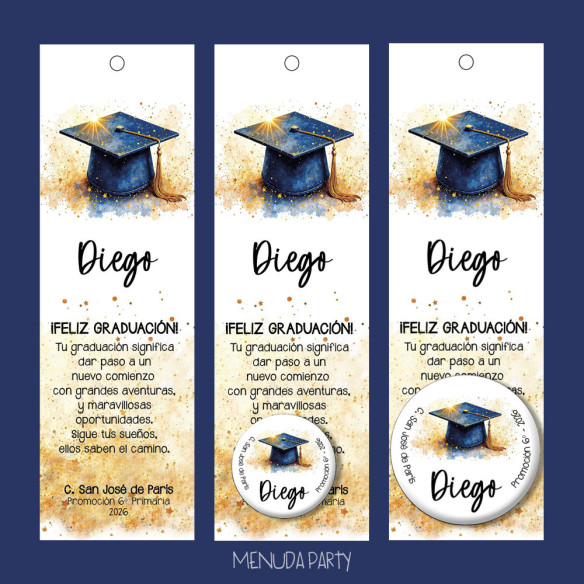 Marcapáginas personalizado con chapita personalizada -precio según cantidades-