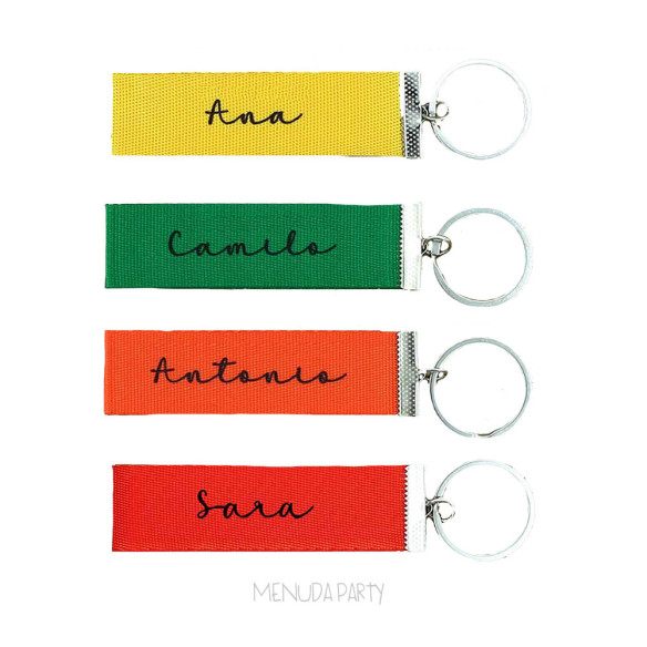 Llaverito personalizado con el nombre sobre cartón personalizado -precio según cantidades-