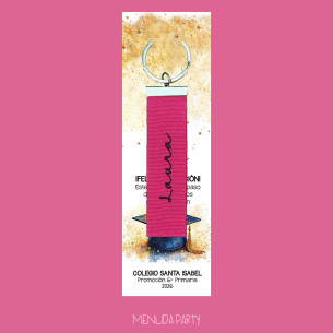 Llaverito personalizado con el nombre sobre cartón personalizado -precio según cantidades-
