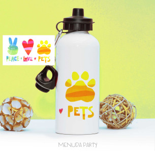 Botella "Peace - love - pets"